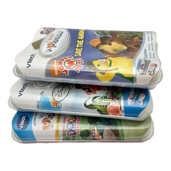 VTech VSmile Motion Lot 3 Save Animals Tinkerbell Dora Fit-it Sealed New - Picture 3 of 11